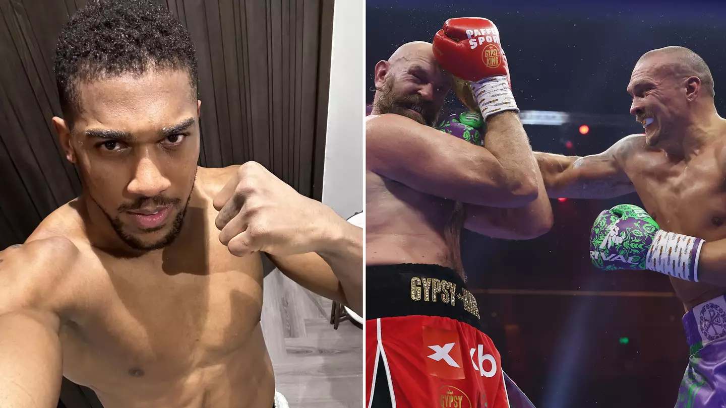 Anthony Joshua reacts to Oleksandr Usyk’s controversial win over Tyson Fury with one-word post on social media