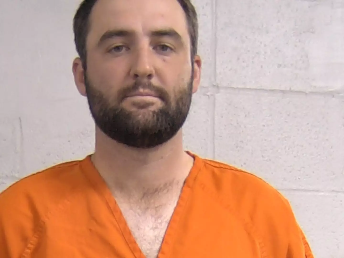 A mugshot of Scottie Scheffler following his arrest. Image: Getty