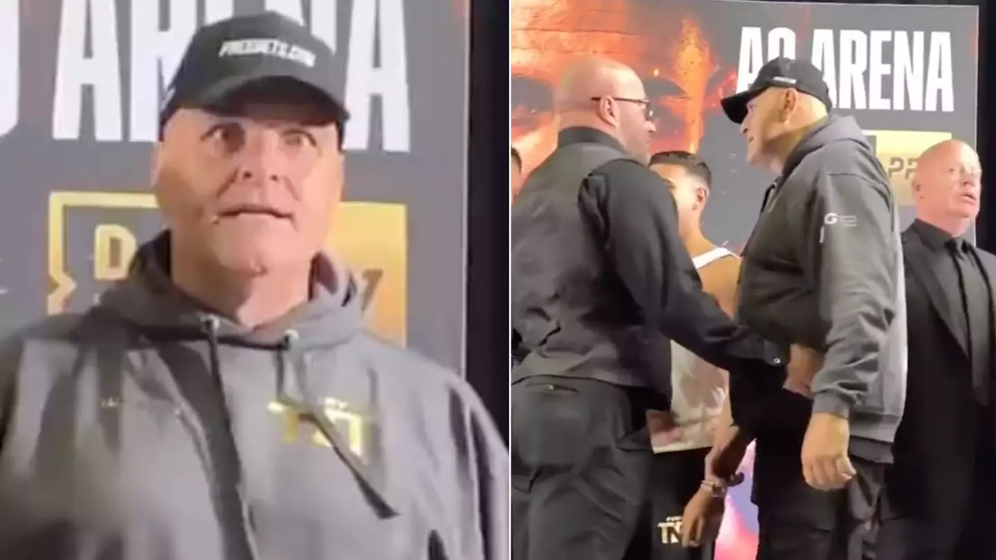 John Fury caught making an obscene gesture after destroying stage and causing chaos at launch presser