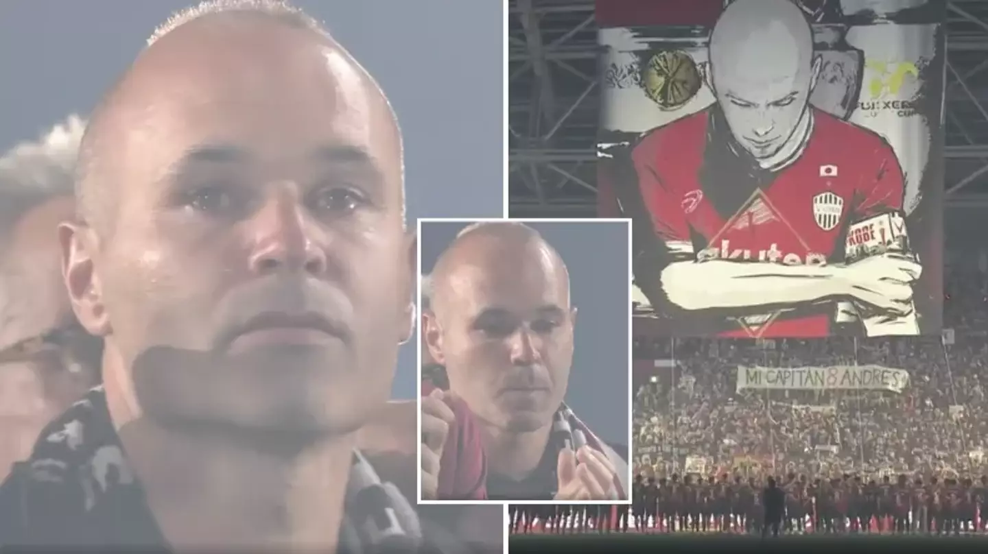 Emotional Andres Iniesta serenaded by Vissel Kobe fans after final match