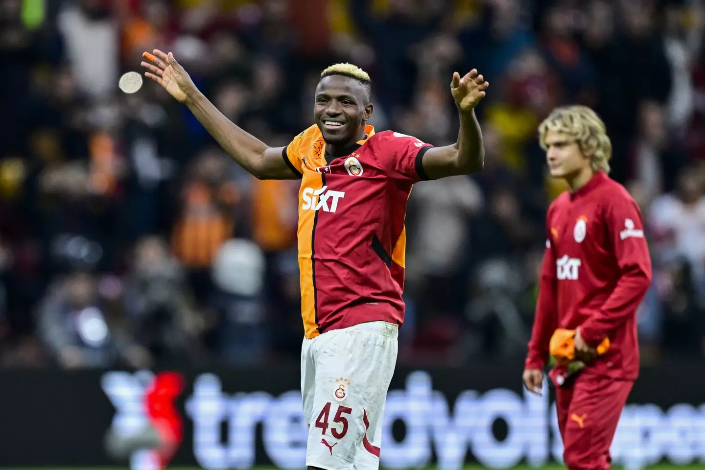 Victor Osimhen has been in fine form for Galatasaray after being loaned out by Napoli. Image: Getty