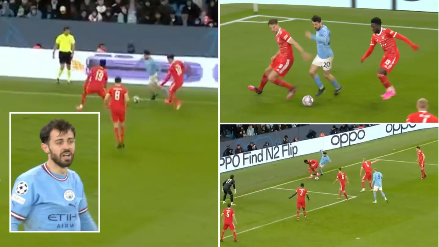 Bernardo Silva destroys two Bayern Munich players with FOUR consecutive nutmegs in Man City win, he was unstoppable