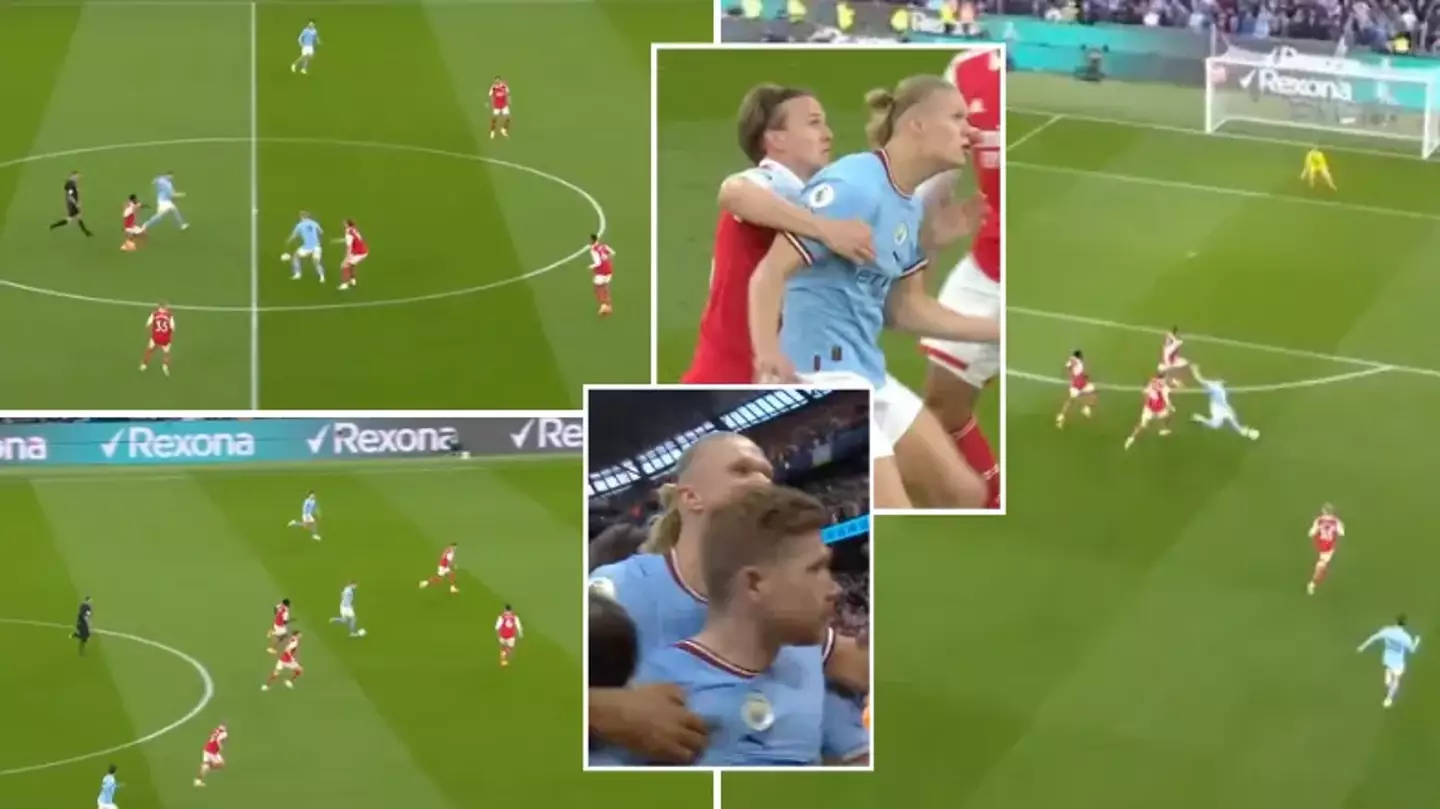 Kevin De Bruyne scores stunning goal against Arsenal after brilliant hold up play by Erling Haaland