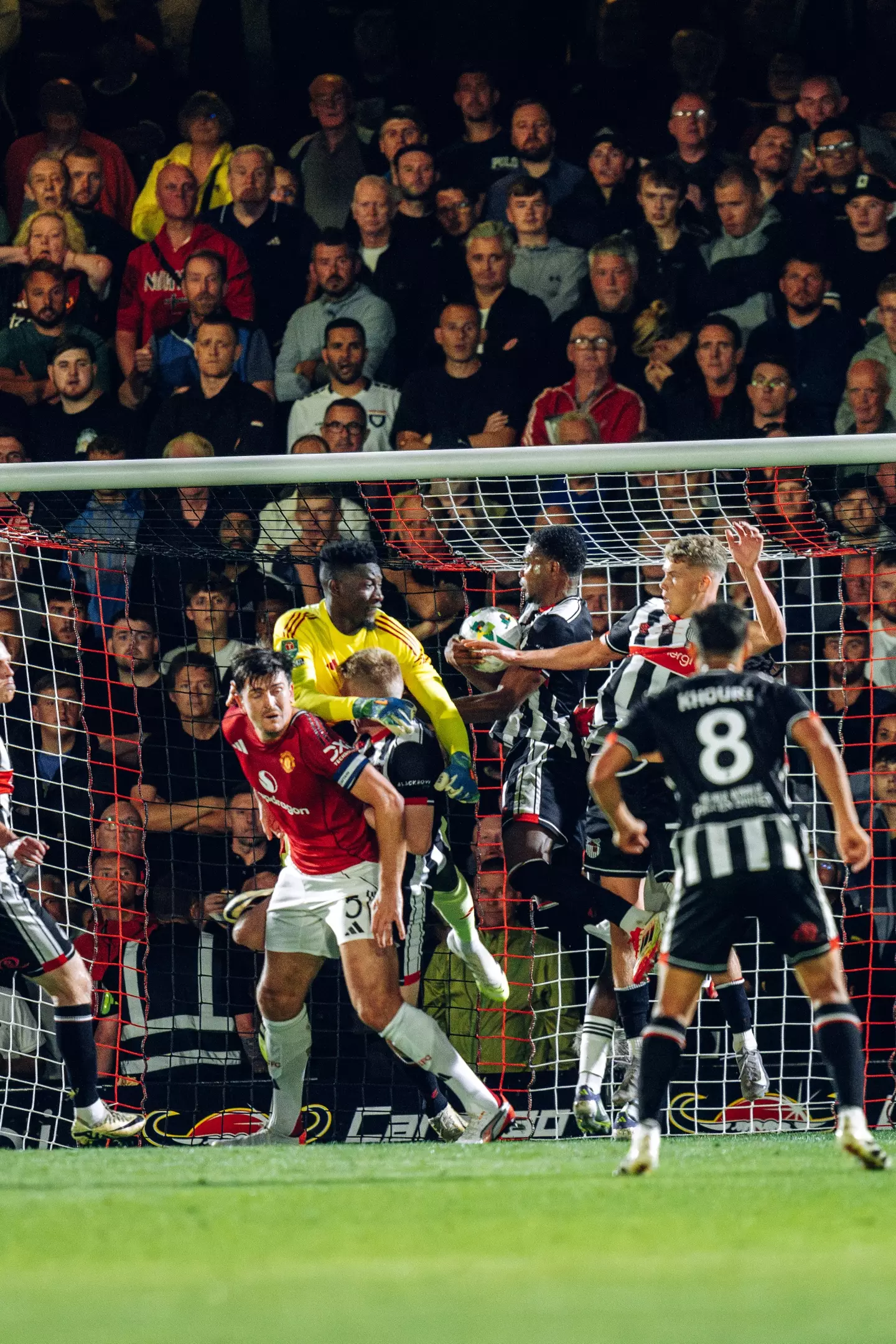 Andre Onana was criticised again after a poor first half. Image: Getty