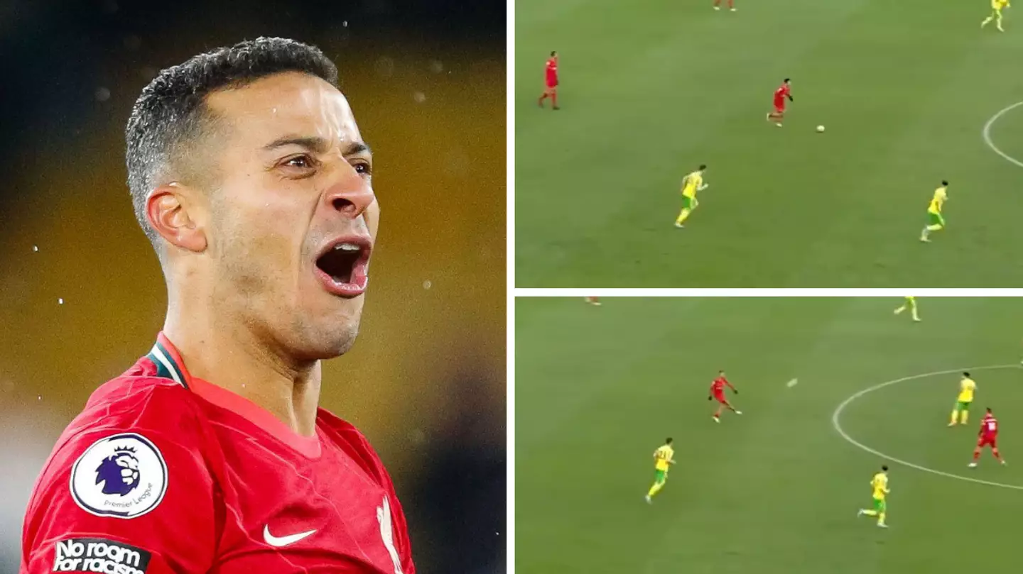 'Absolutely Glorious' - Liverpool Fans Rave Over Thiago After Audacious 50-Yard No-Look Pass Against Norwich