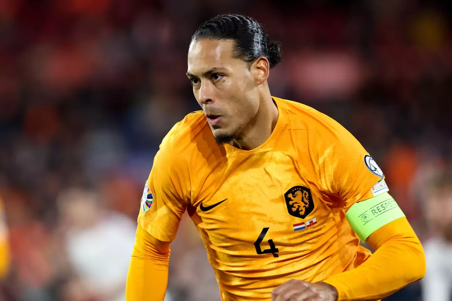 Virgil van Dijk in action for the Netherlands. Image: Alamy
