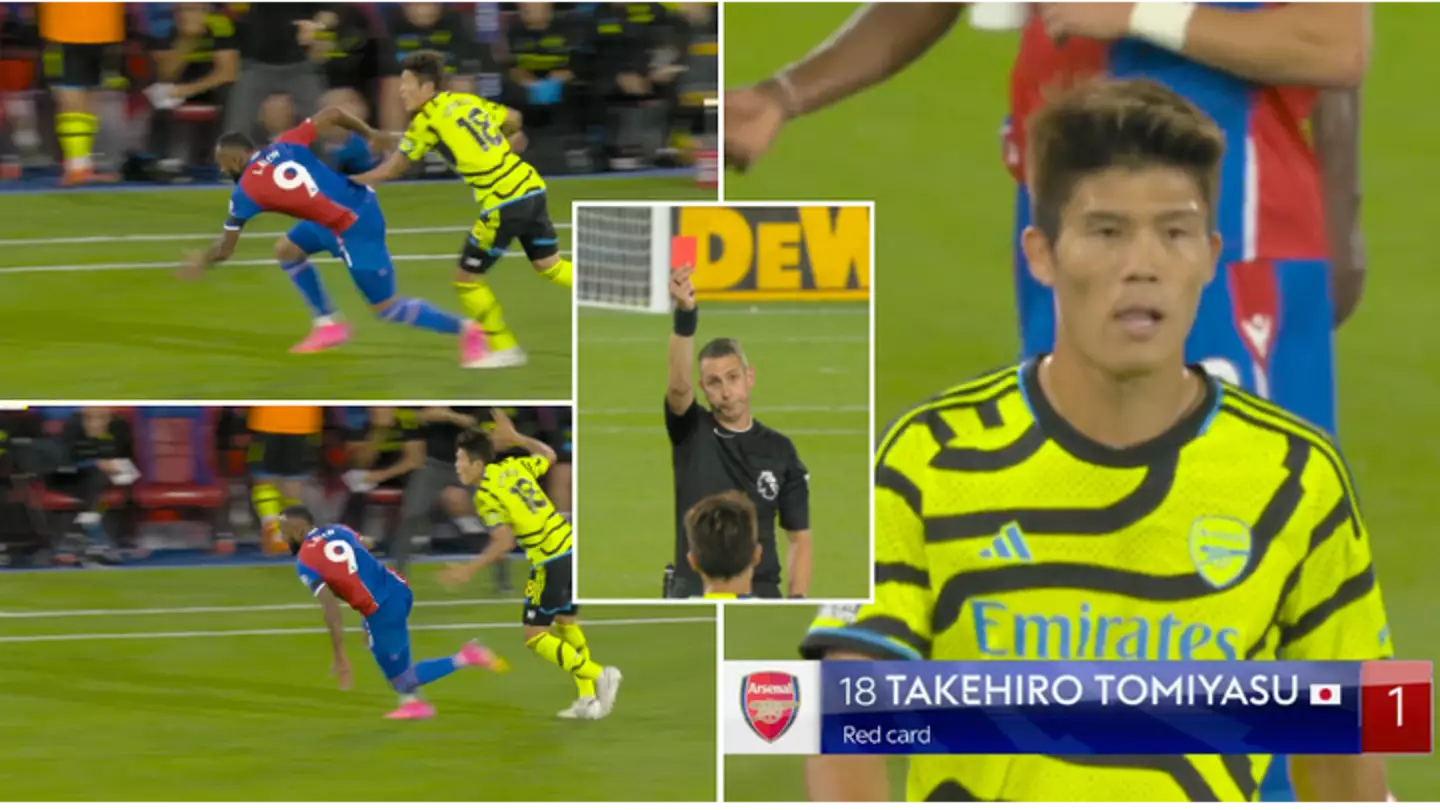 Arsenal fans left baffled after Takehiro Tomiyasu sent off against Crystal Palace