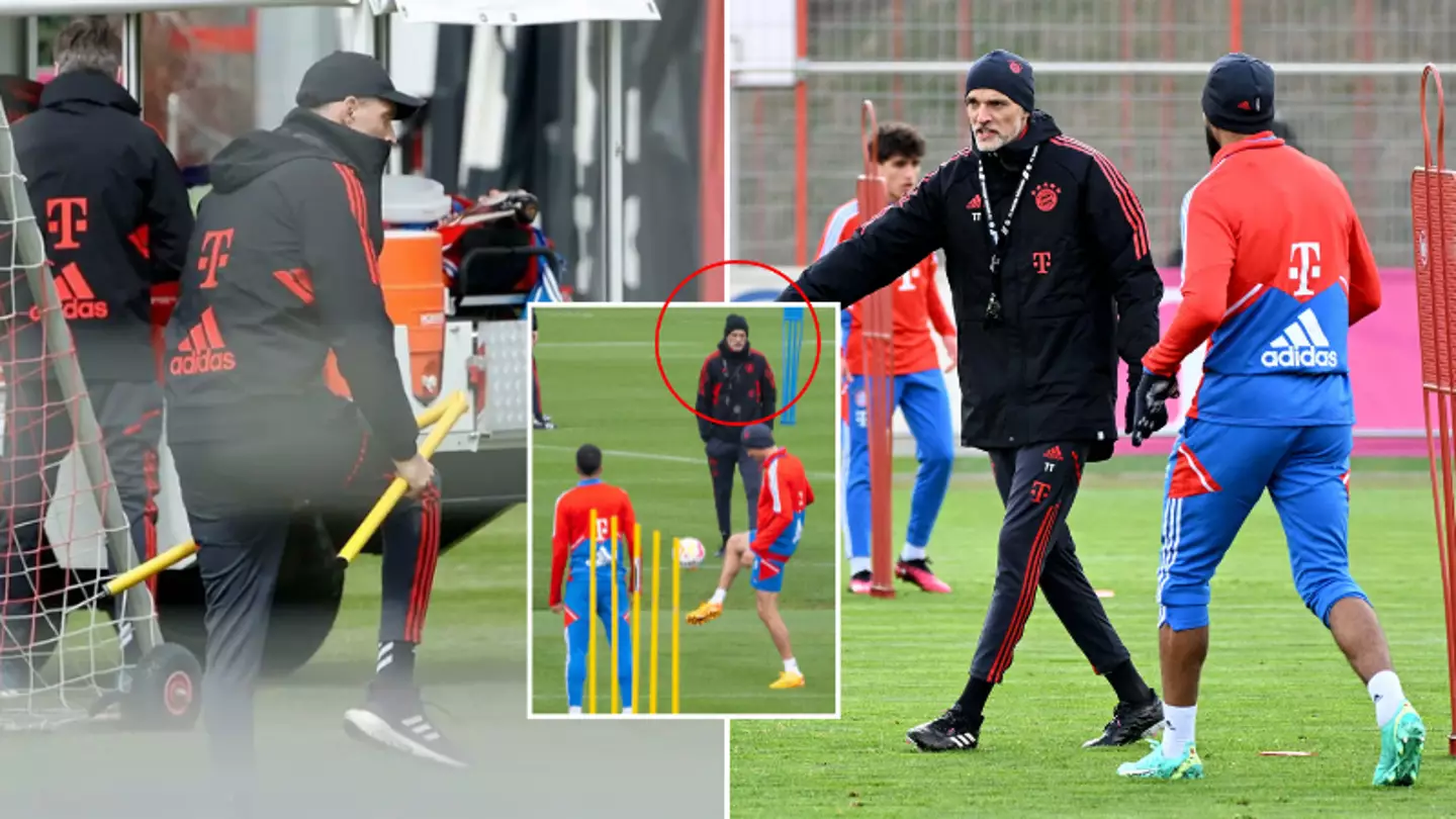 A furious Thomas Tuchel breaks slalom pole in Bayern Munich training during chaotic session