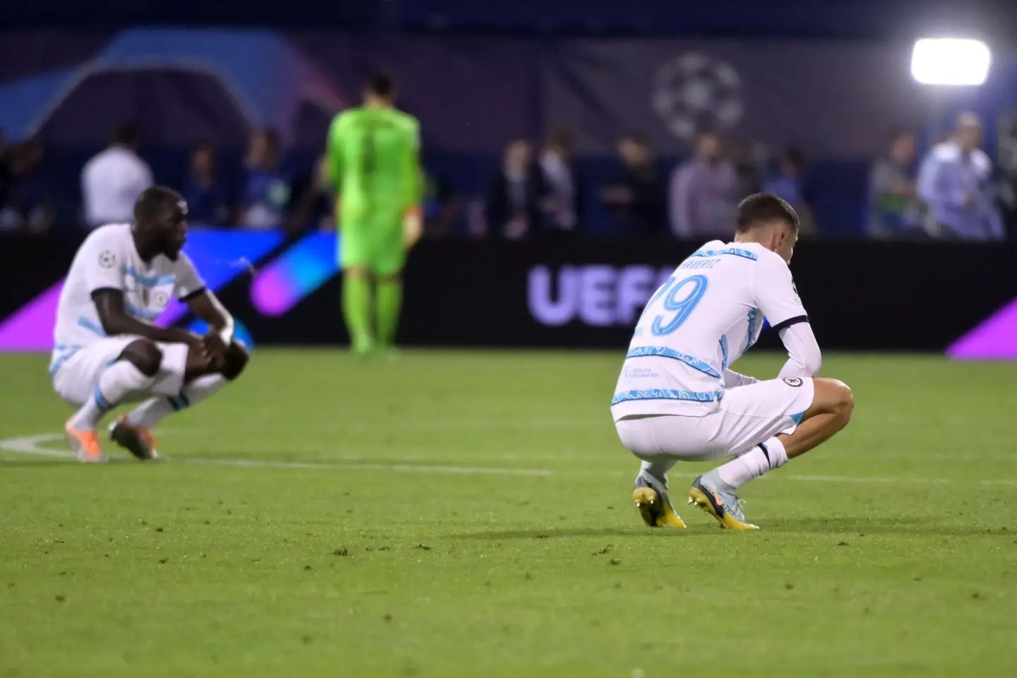 Chelsea after their loss against Dinamo Zagreb. (Alamy)