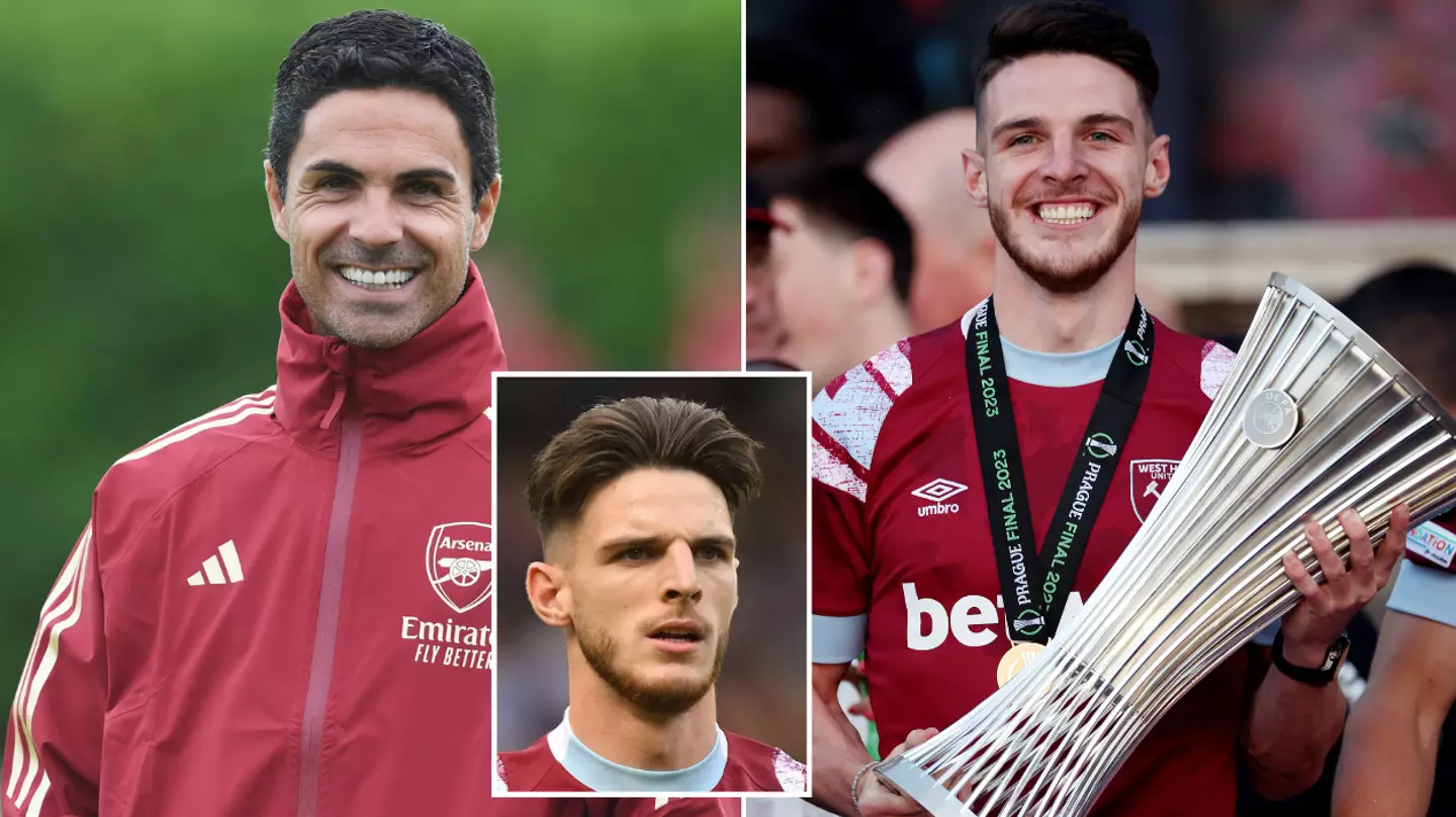 Arsenal club presenter 'confirms' Declan Rice signing as West Ham star 'spotted' at airport