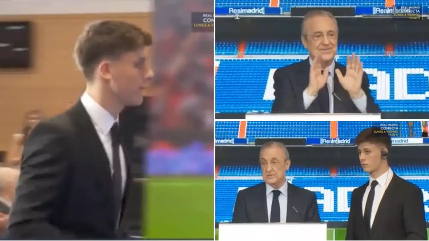 Arda Guler accidentally stage crashes Florentino Perez's speech, it was wonderfully awkward