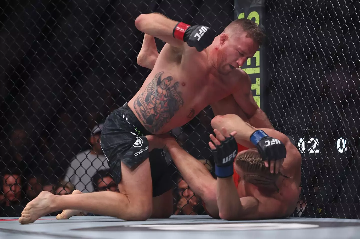 Justin Gaethje almost stopped Paddy Pimblett at UFC 324. Image: Getty