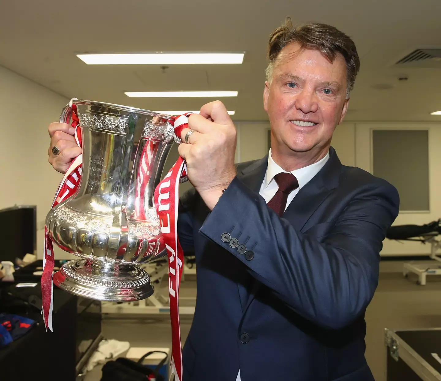 Louis van Gaal after winning the FA Cup in 2016 (credit: getty)