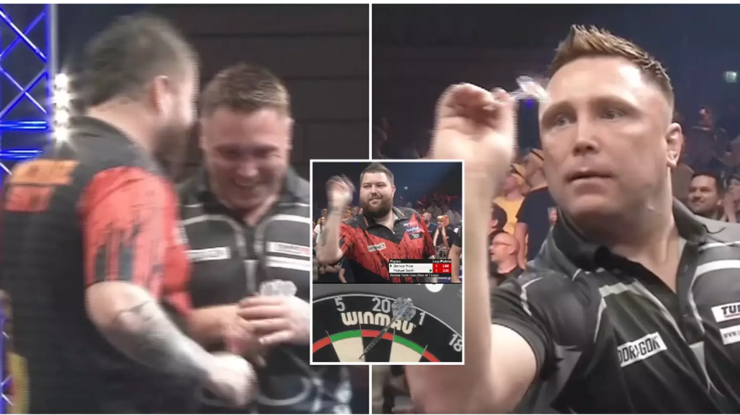 Gerwyn Price and Michael Smith swapped darts in final leg of Wetzlar Darts Gala final and it made for fascinating viewing