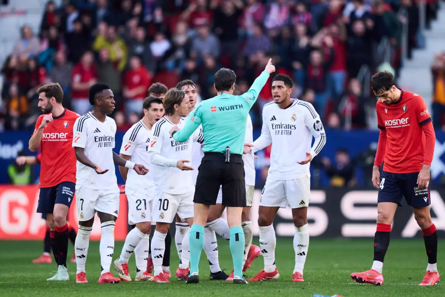 Jude Bellingham was sent off during Real's 1-1 draw against Osasuna on Saturday (Image: Getty)