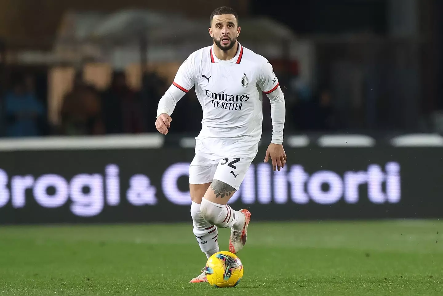 Kyle Walker in action for AC Milan following his transfer from Manchester City. Image: Getty