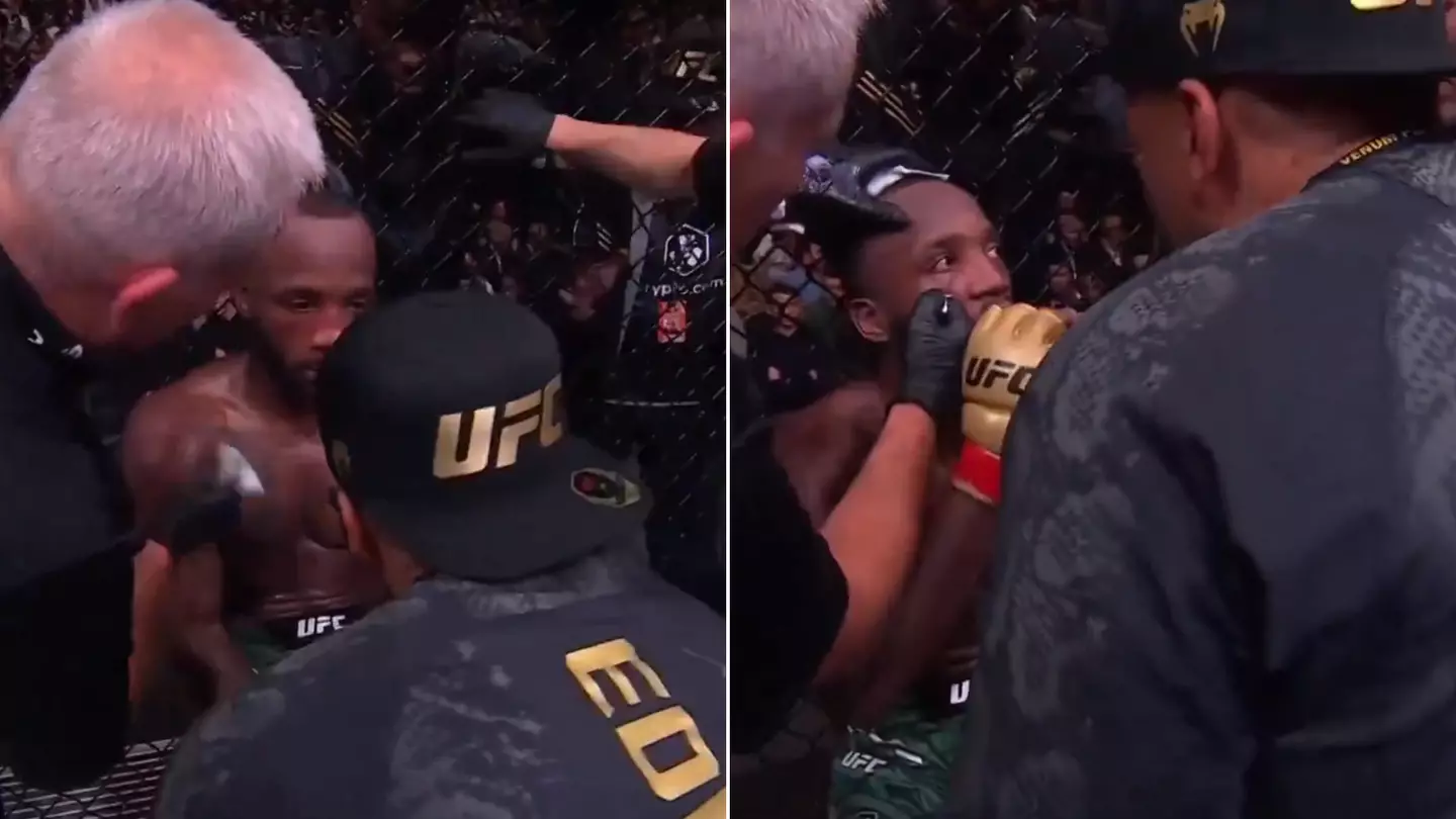 Footage of Leon Edwards' coach losing his mind before the final round at UFC 304 goes viral