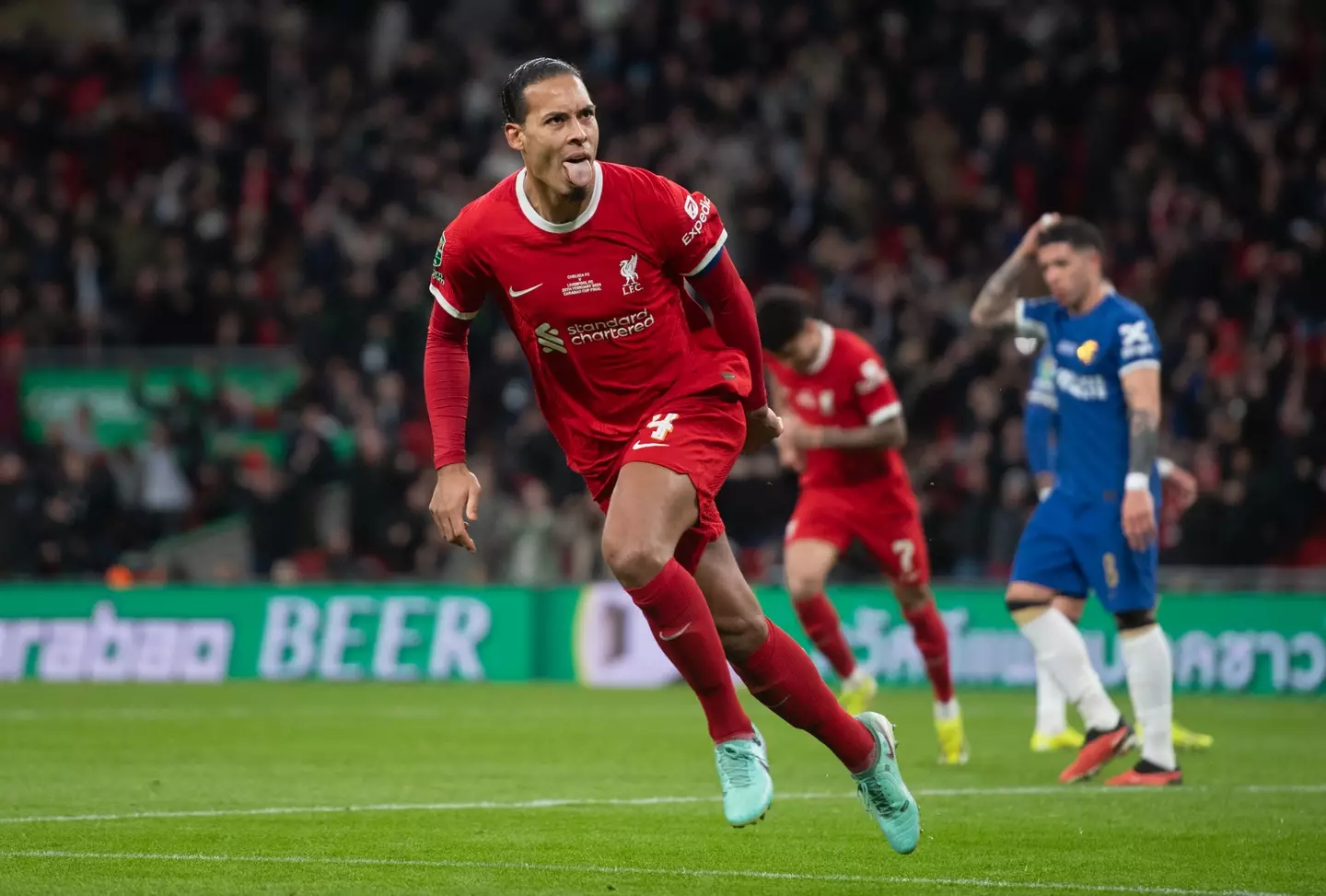 Van Dijk netted a late winner against Chelsea in the Carabao Cup final (Getty)