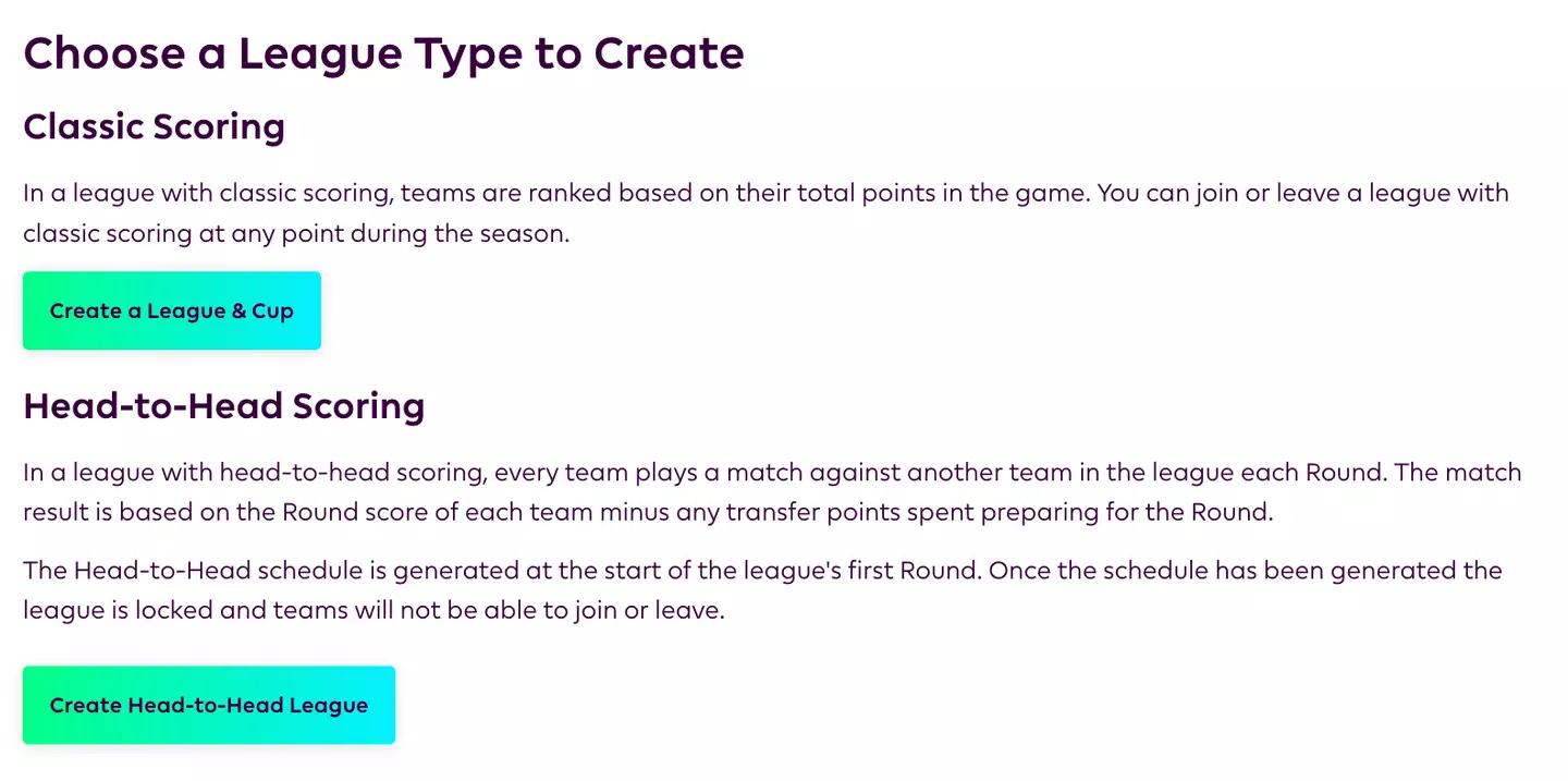 The 'Leagues & Cups' tab on FPL