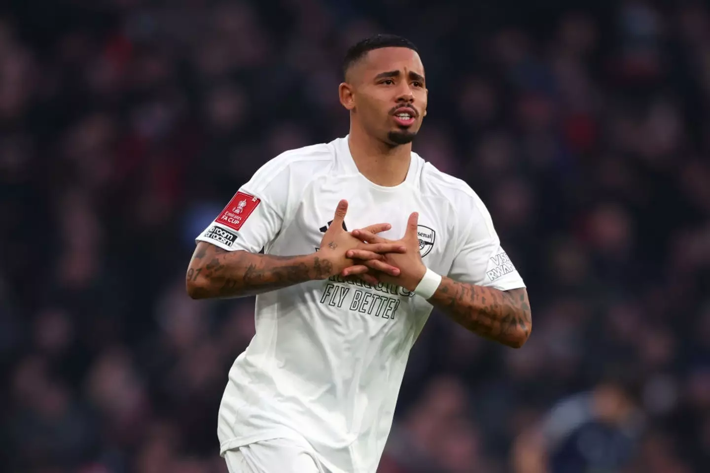 Arsenal striker Gabriel Jesus is also sidelined with a cruciate ligament injury. (Image: Marc Atkins/Getty Images)