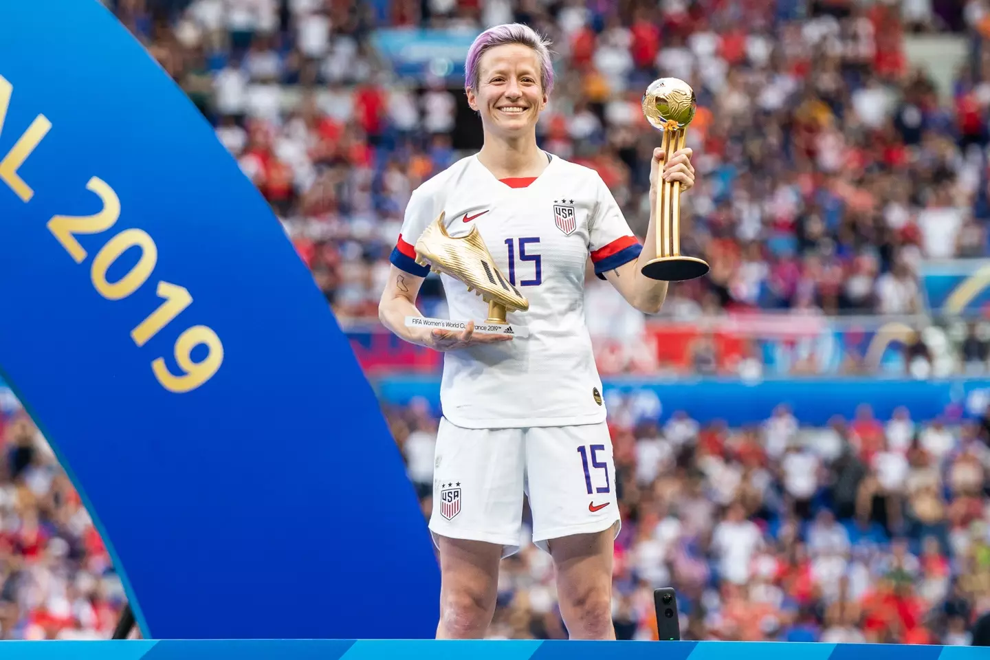 Rapinoe was at the peak of her powers in 2019 and used that to speak out. (Image: Getty)