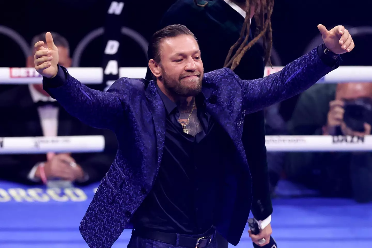 Conor McGregor during Anthony Joshua's fight against Robert Helenius at the O2 Arena. Image: Getty 