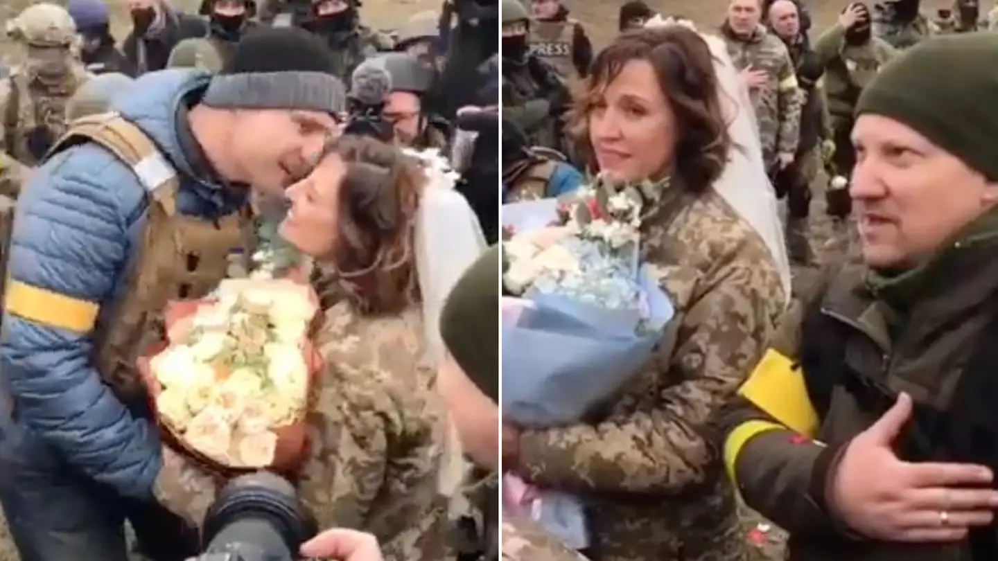 Vitali Klitschko Congratulates Bride With A Kiss After Couple Are Married On The Front Line In Kyiv