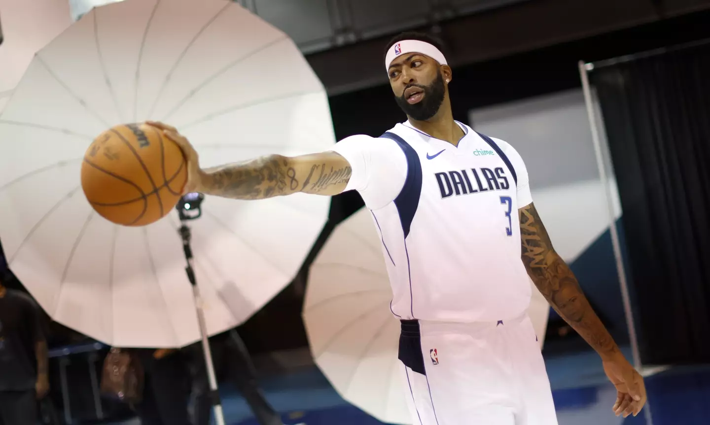 Anthony Davis at the Dallas Mavericks media day. Image: Ron Jenkins / Stringer via Getty