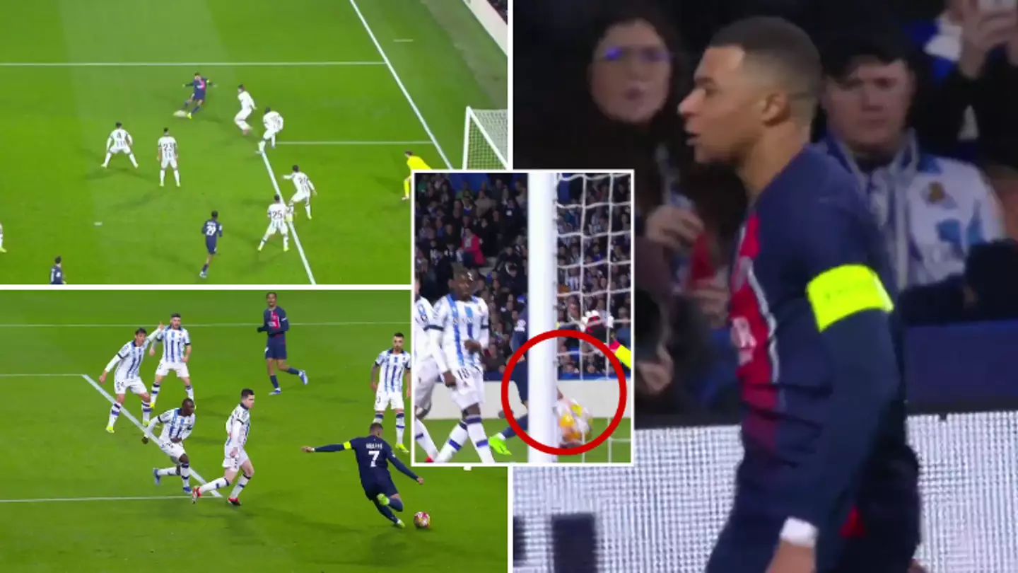 Kylian Mbappe's goal against Real Sociedad was so hard that he ripped the net