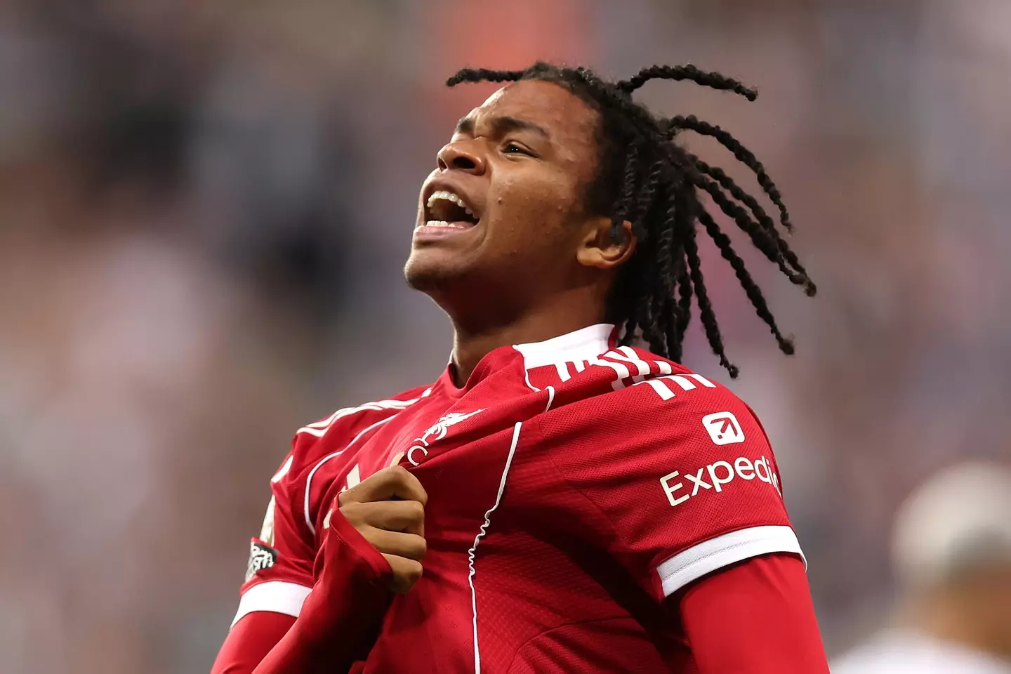 16-year-old Rio Ngumoha scored the winning goal for Liverpool. Image: Getty