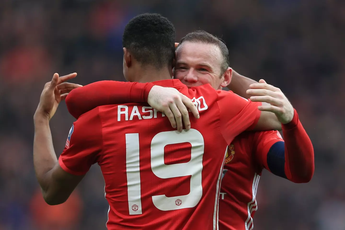 Marcus Rashford and Wayne Rooney. (