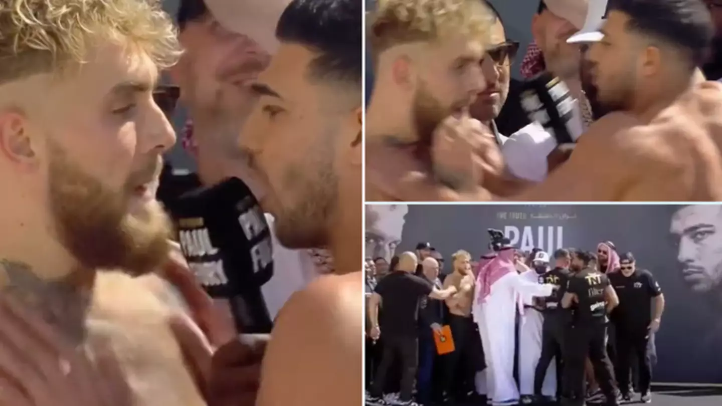 Tommy Fury shoves Jake Paul during tense weigh in, things got very heated