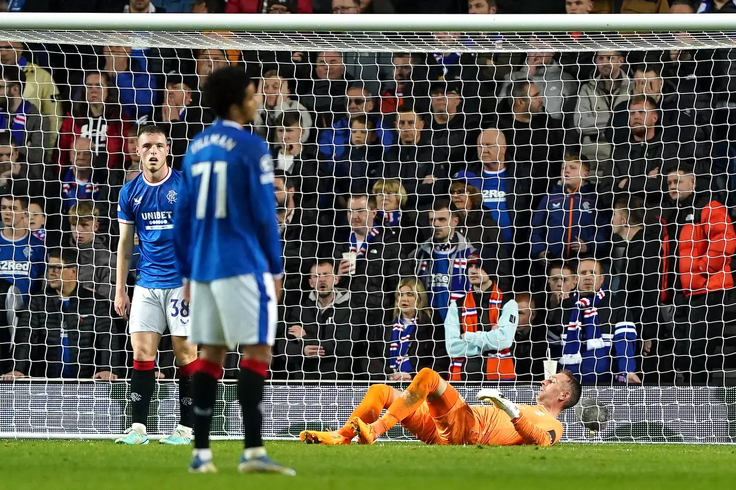 Rangers players looked distraught on Tuesday. (Image