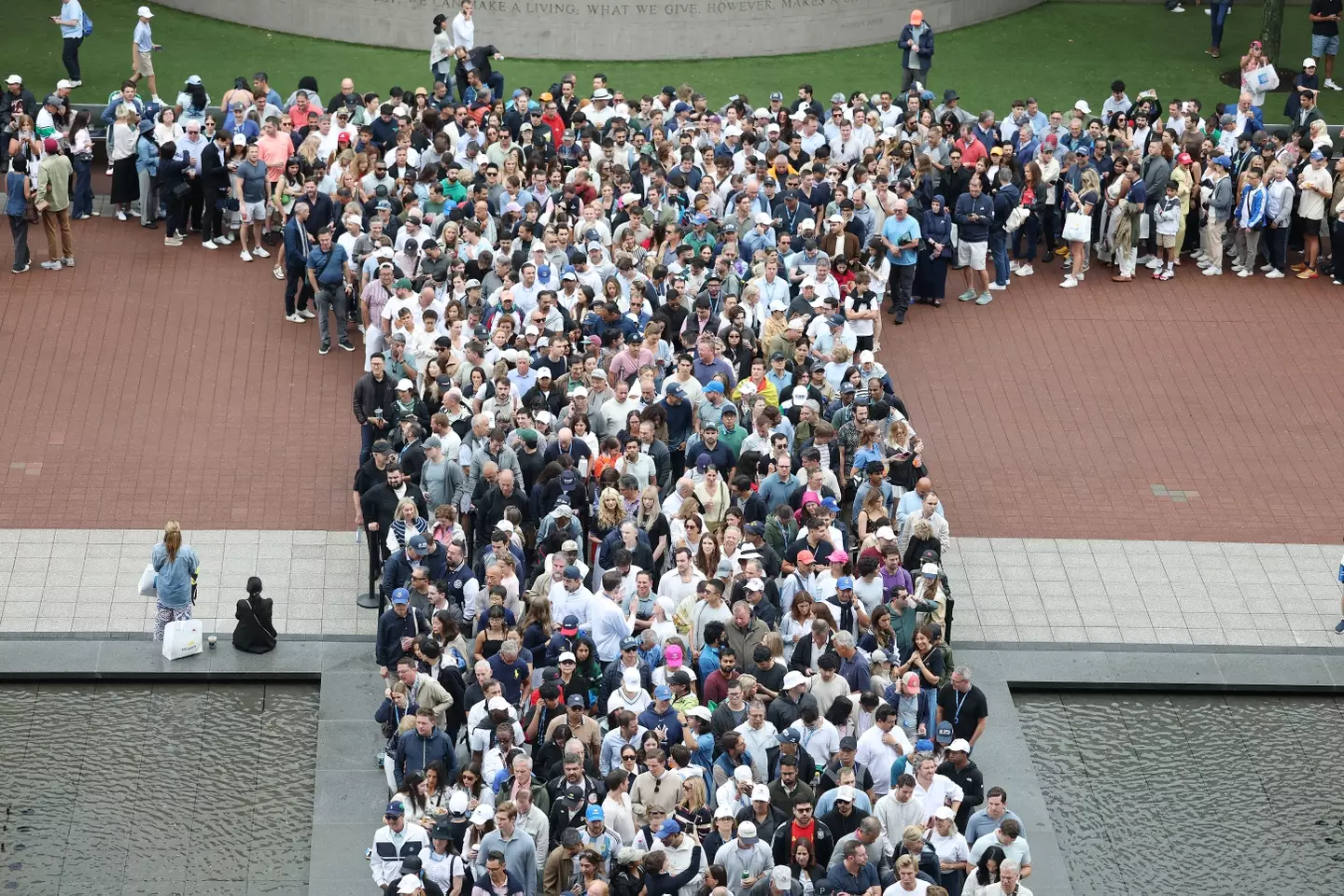 Large queues gathered outside ahead of the US Open. Image: Getty