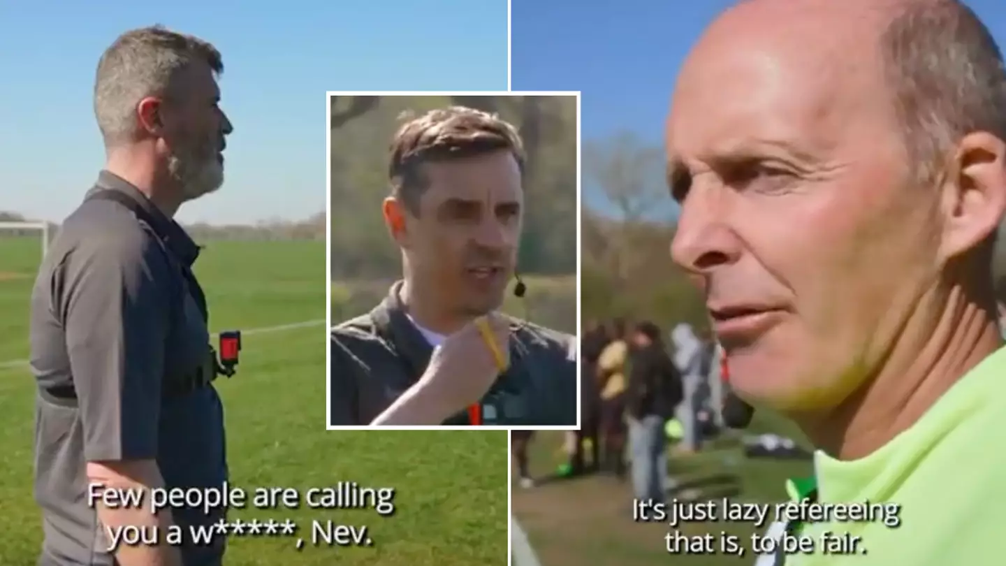 Gary Neville called a 'w*****' while refereeing amateur game with Jamie Carragher and Roy Keane as linesmen