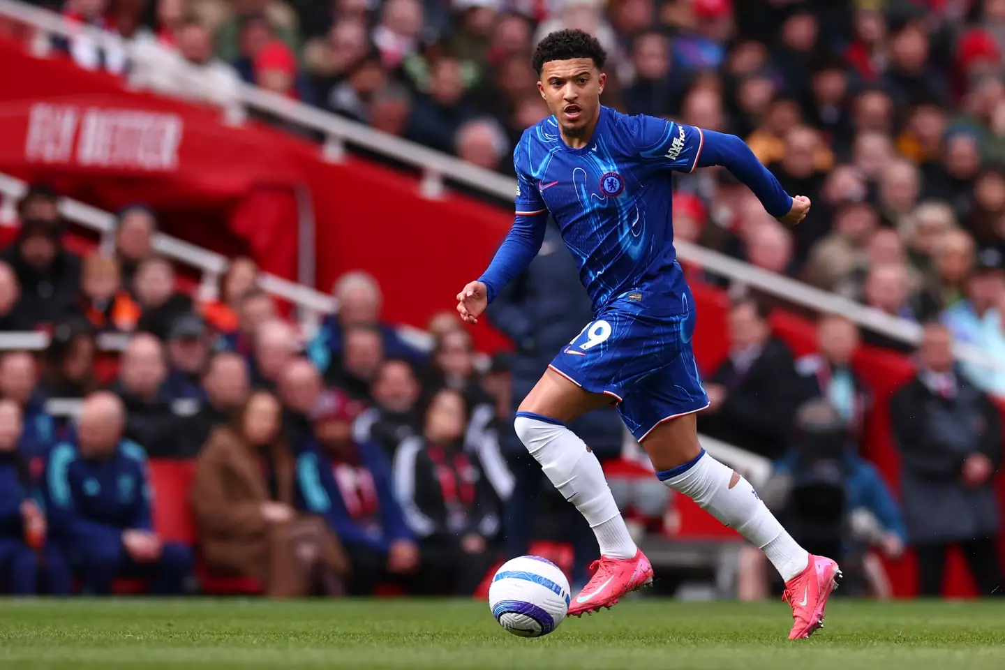 Jadon Sancho in action for Chelsea. Image: Getty