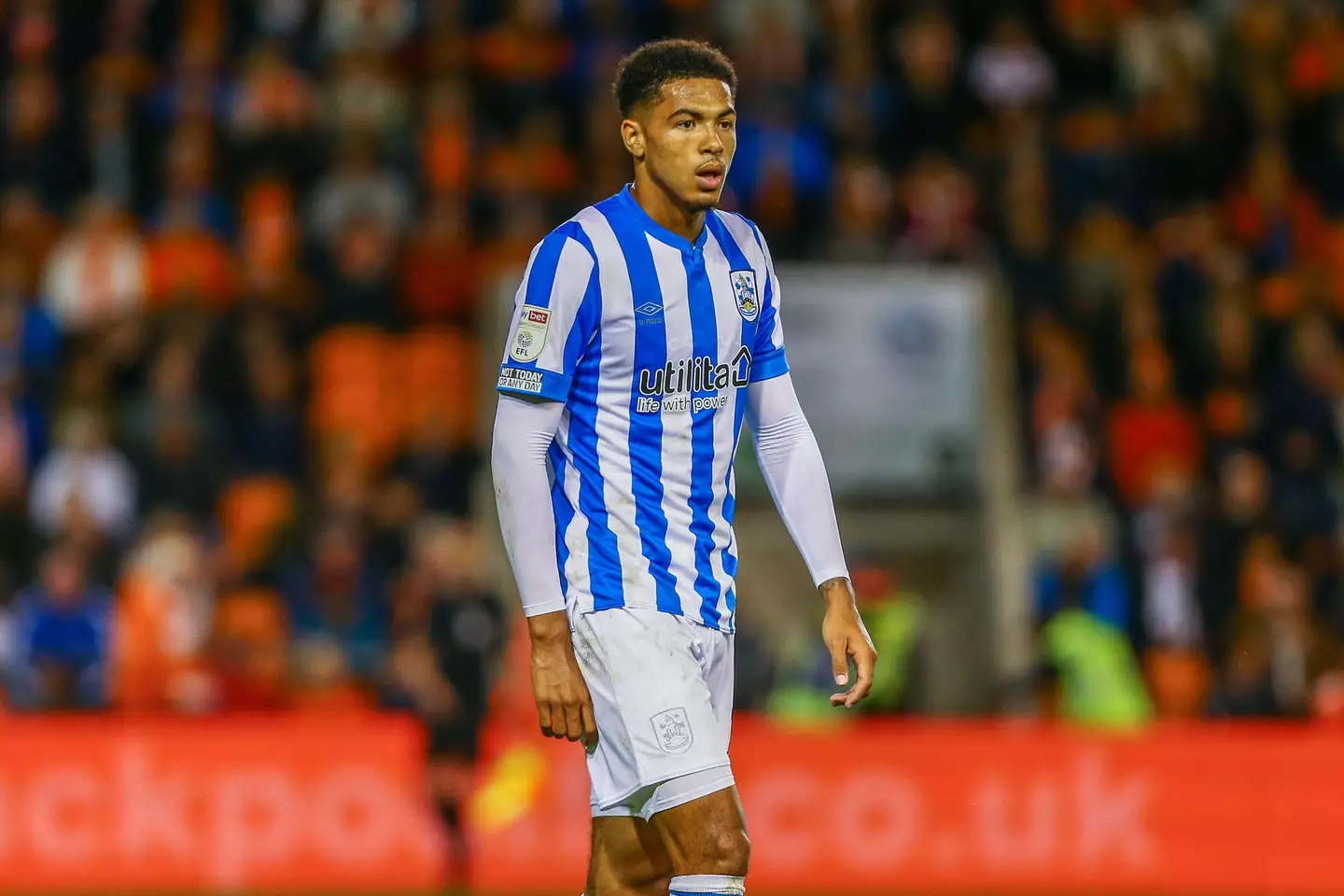 Huddersfield Town defender Levi Colwill during the Sky Bet Championship match between Blackpool and Huddersfield Town at Bloomfield Road. (Alamy)