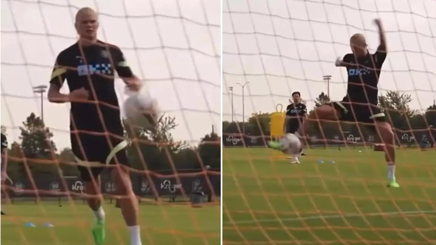 Liverpool Fans Post Footage Of Erling Haaland Missing From Three Yards Out In Man City Training