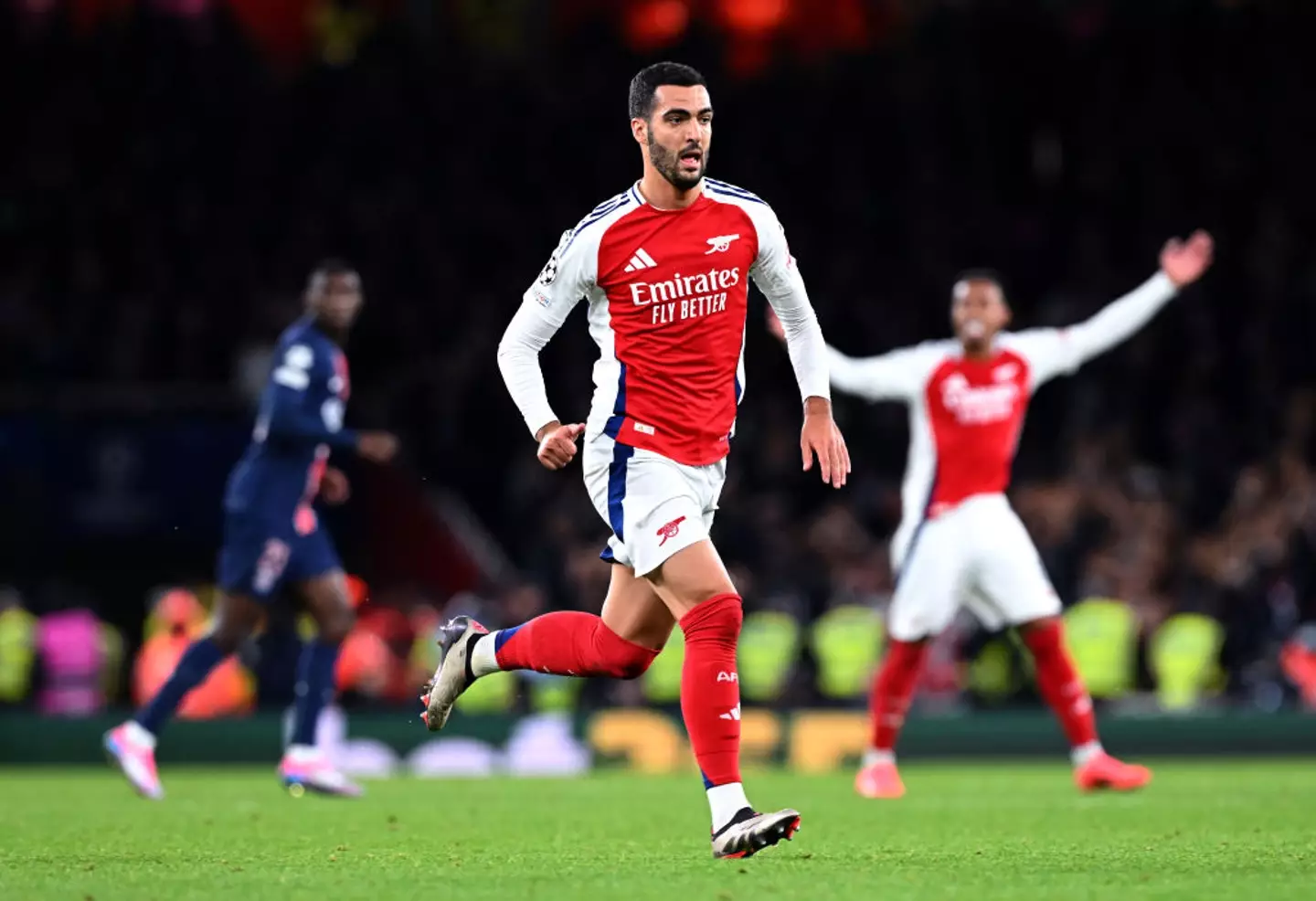 Mikel Merino made his Arsenal debut against Paris Saint-Germain on Tuesday night. (Image: Getty)