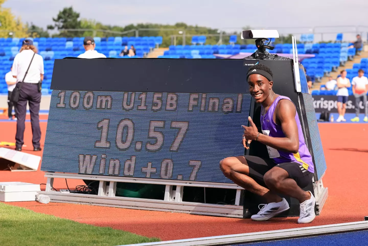 Divine Iheme became the fastest 14-year-old of all time (Credit:Getty)