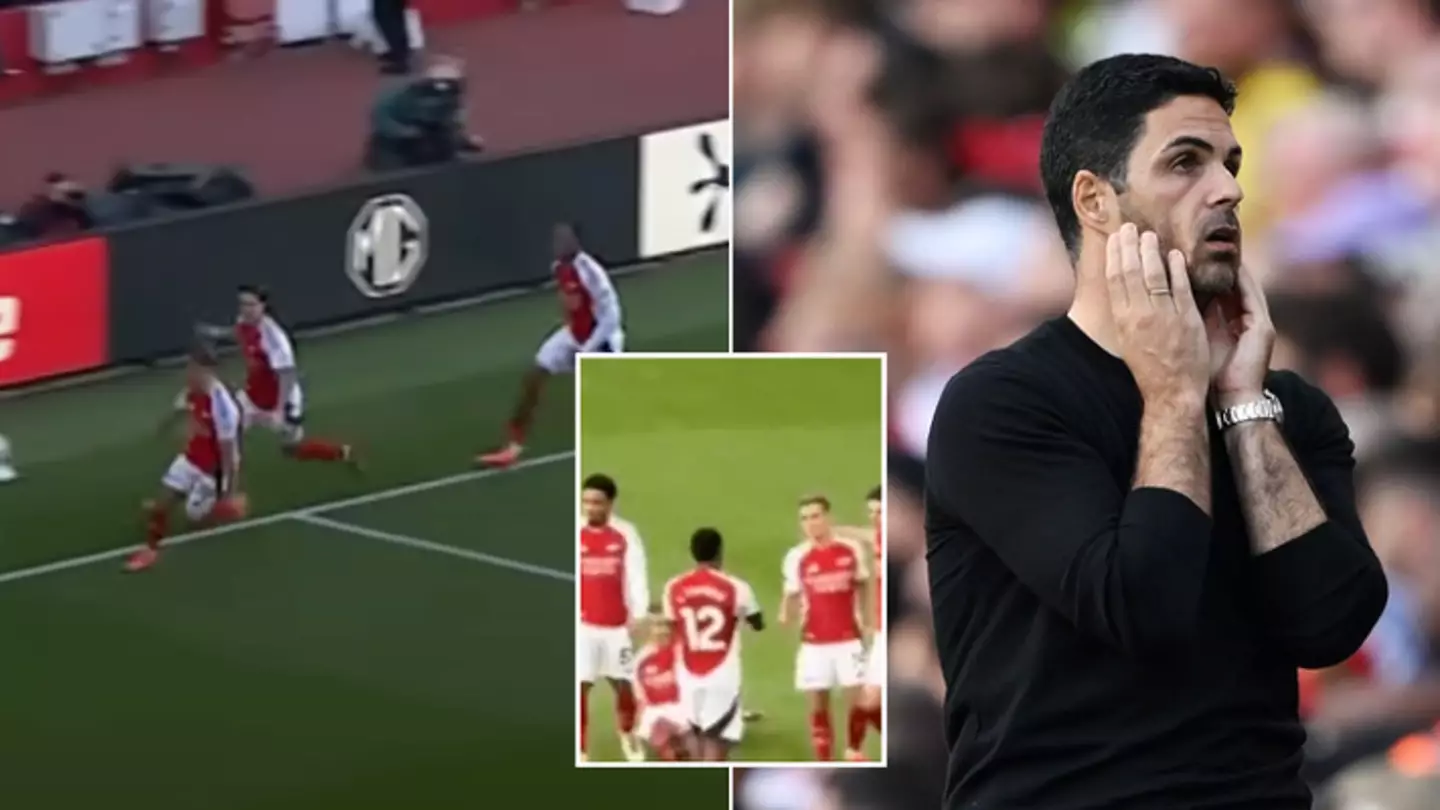 Arsenal fans are worried after player suffers nasty-looking injury during celebrations for last-minute winner