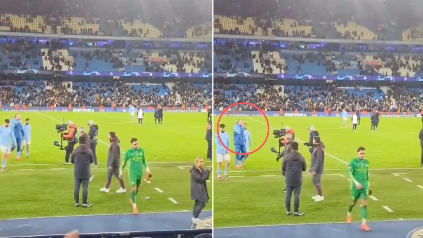 Fans spot what Erling Haaland did as Man City players left the pitch