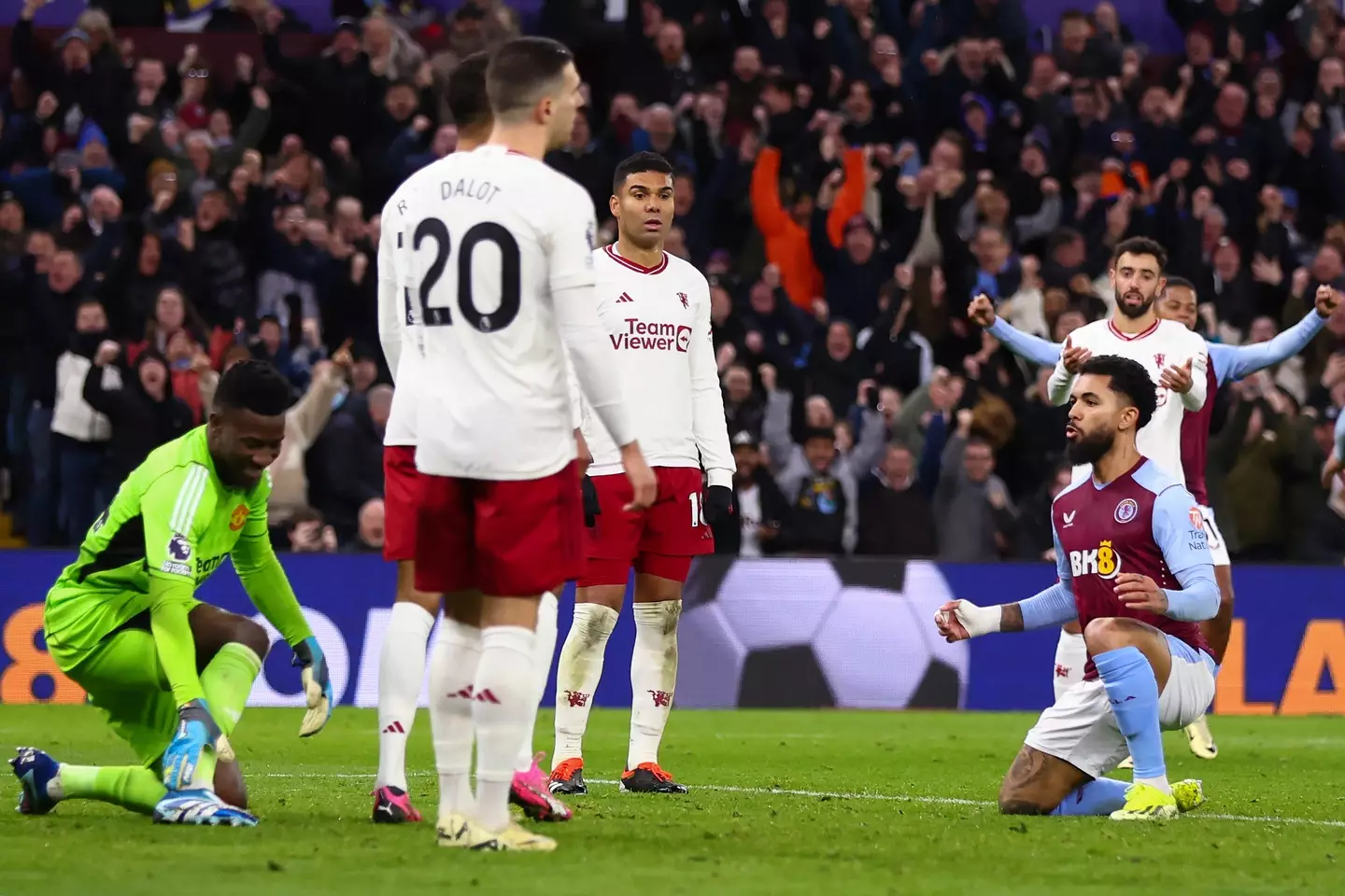 Douglas Luiz celebrates his goal. Image: Getty