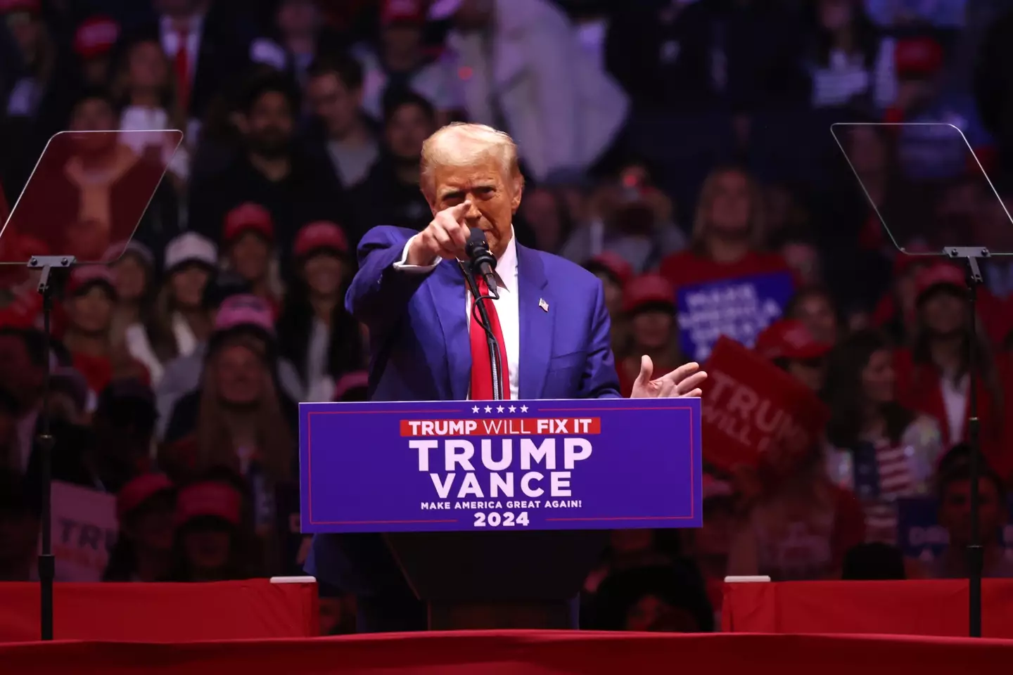 Donald Trump at a campaign rally in New York City. Image: Getty