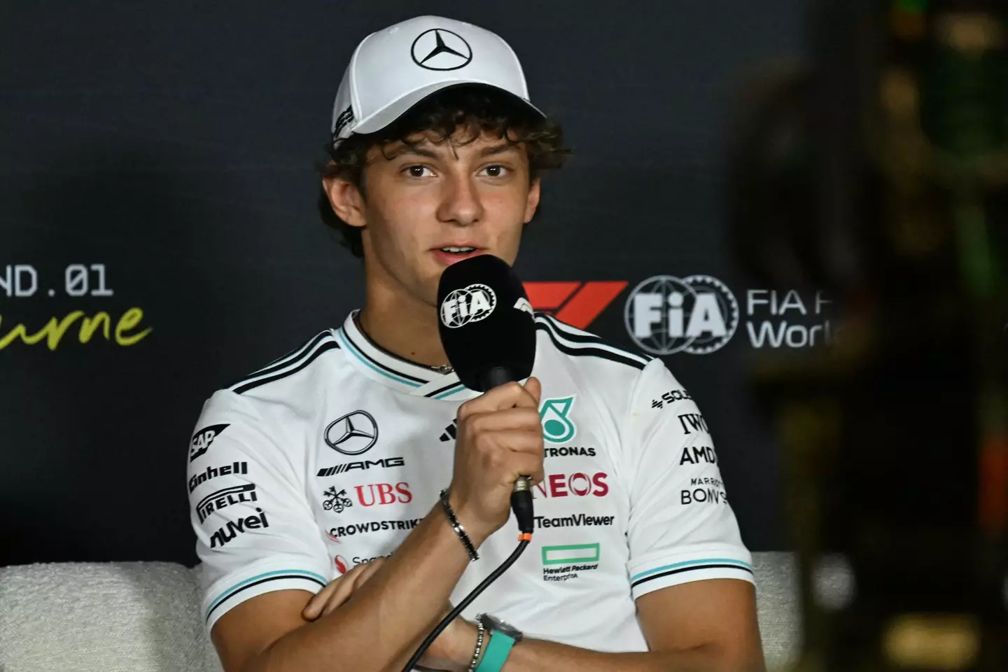 18-year-old Andrea Kimi Antonelli replaced Lewis Hamilton at Mercedes. Image: Getty