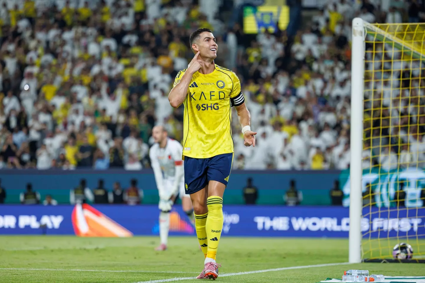 Cristiano Ronaldo playing for Al Nassr. Image: Abdullah Ahmed / Stringer via Getty