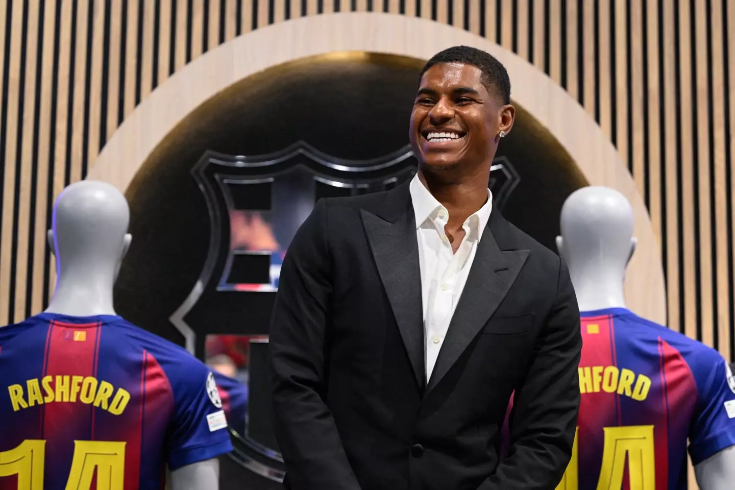 Rashford was unveiled at Barcelona this week. (Image: Getty)