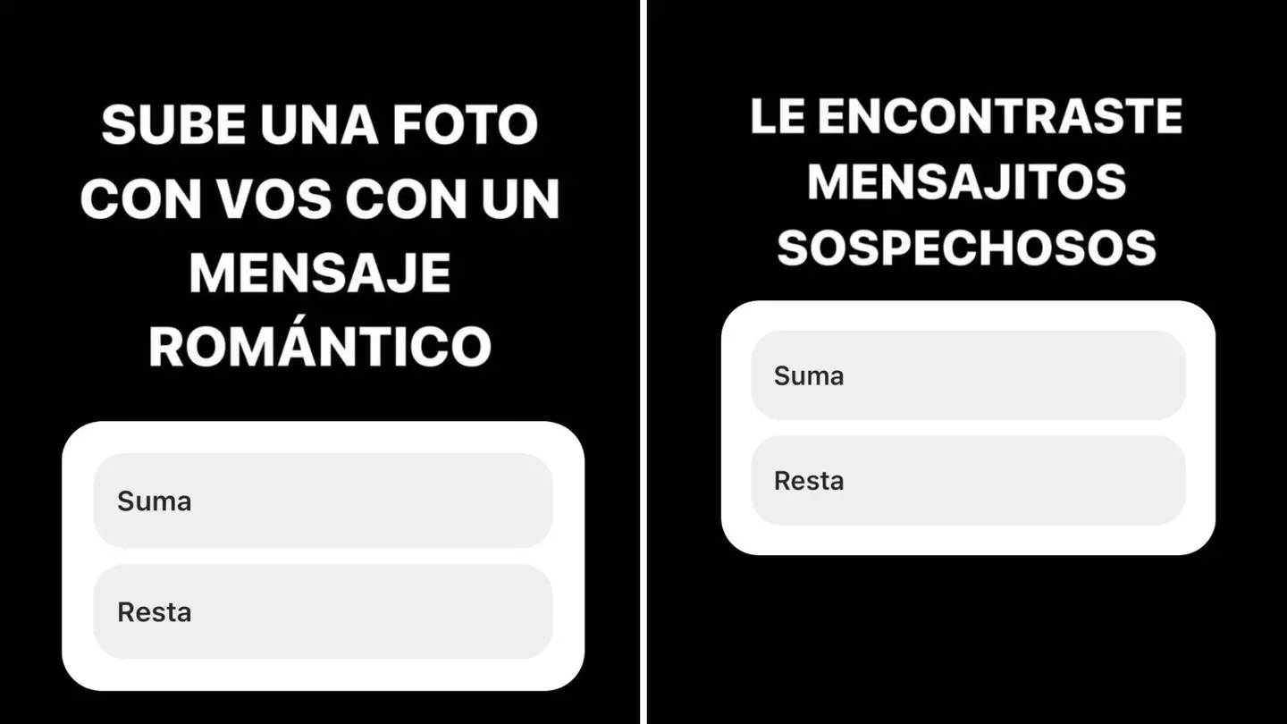 Two of the cryptic polls that Mauro Icardi’s former wife, Wanda Nara, shared on her Instagram Stories.