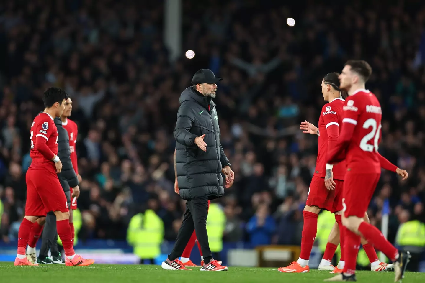 Klopp consoling his players. (