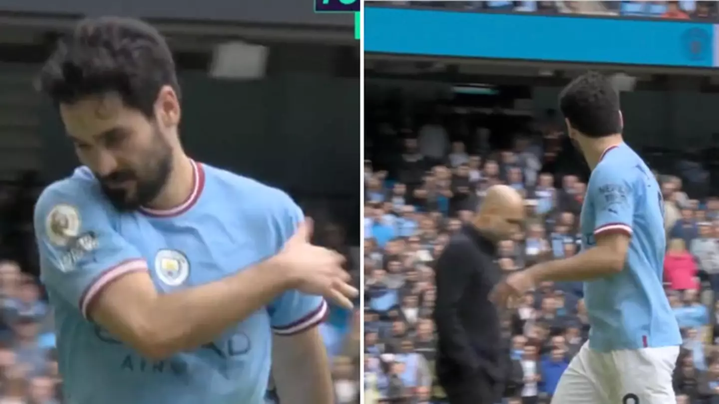 Fans have noticed what happened between Pep Guardiola and Ilkay Gundogan as he came off
